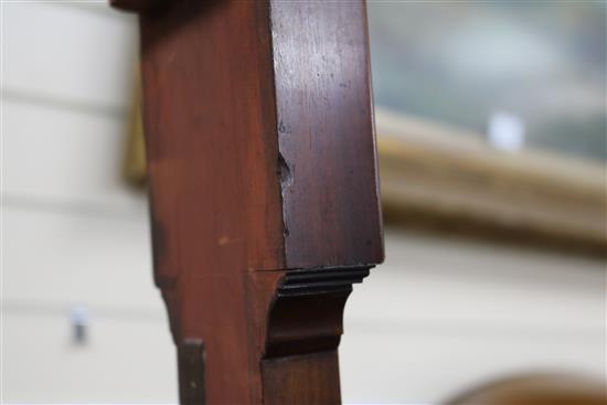 An early Victorian flame mahogany stick barometer, W.13cm